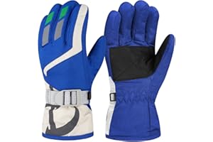 DARCHEN 3-12 Kids Snow Gloves, Boys Winter Waterproof Gloves for Ski Snowboarding Insulated Thickening Warm Windproof Cold Weather Outdoor Sports Gloves Age Girls 3-12 Years Olds