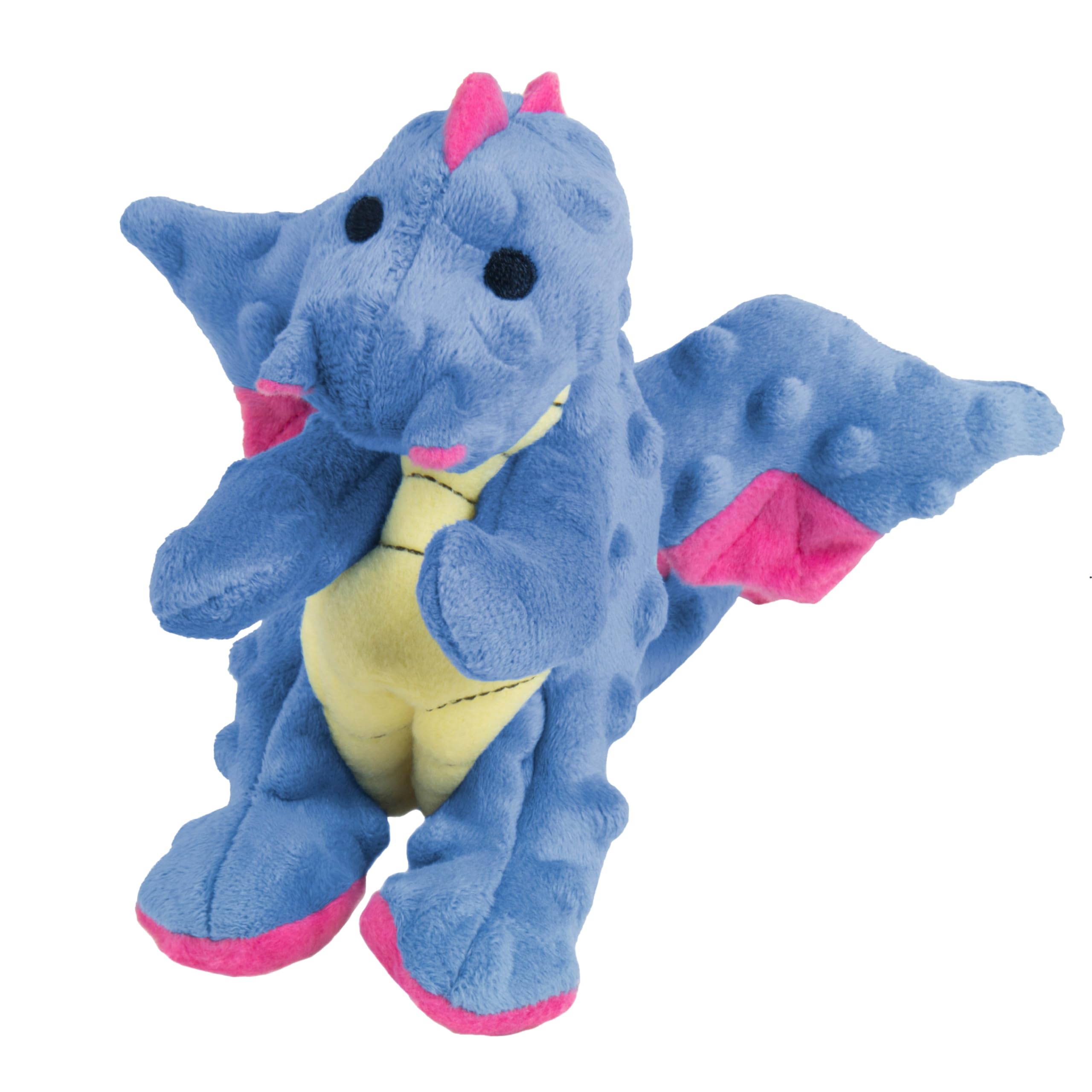 goDog Dragon with Chew Guard Technology Tough Plush Dog Toy, Small, Periwinkle