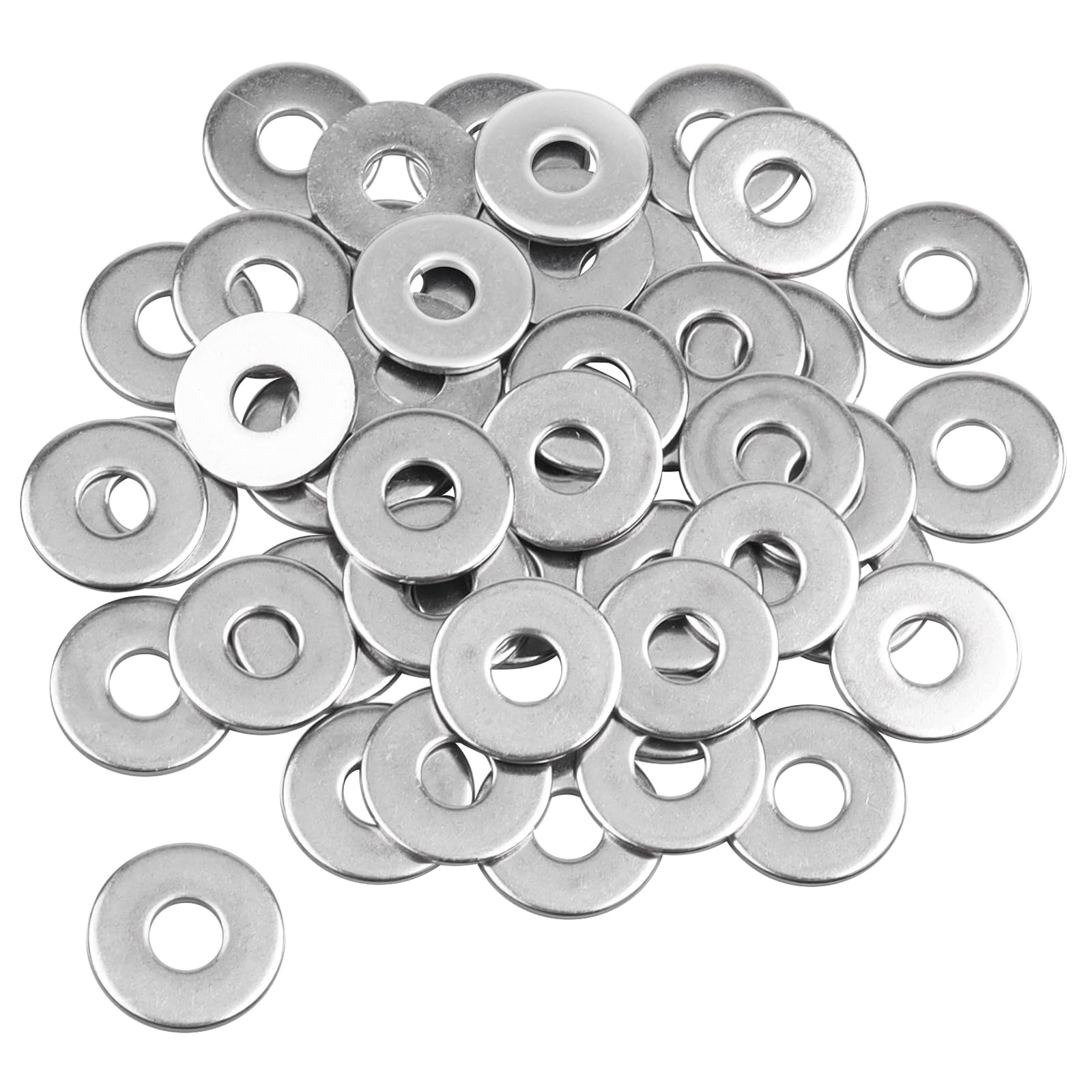 Caianwin M6 Washers 50Pcs, M6 x 18mm Penny Washers Stainless Steel Flat Washer for m6 Bolts Screws & Nuts