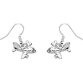 CENWA Tiny Airplane Earrings Aircraft Zircon Pendant Earrings Flight Attendant Jewelry Pilot Gifts for Aviation Traveler Flight Attendant