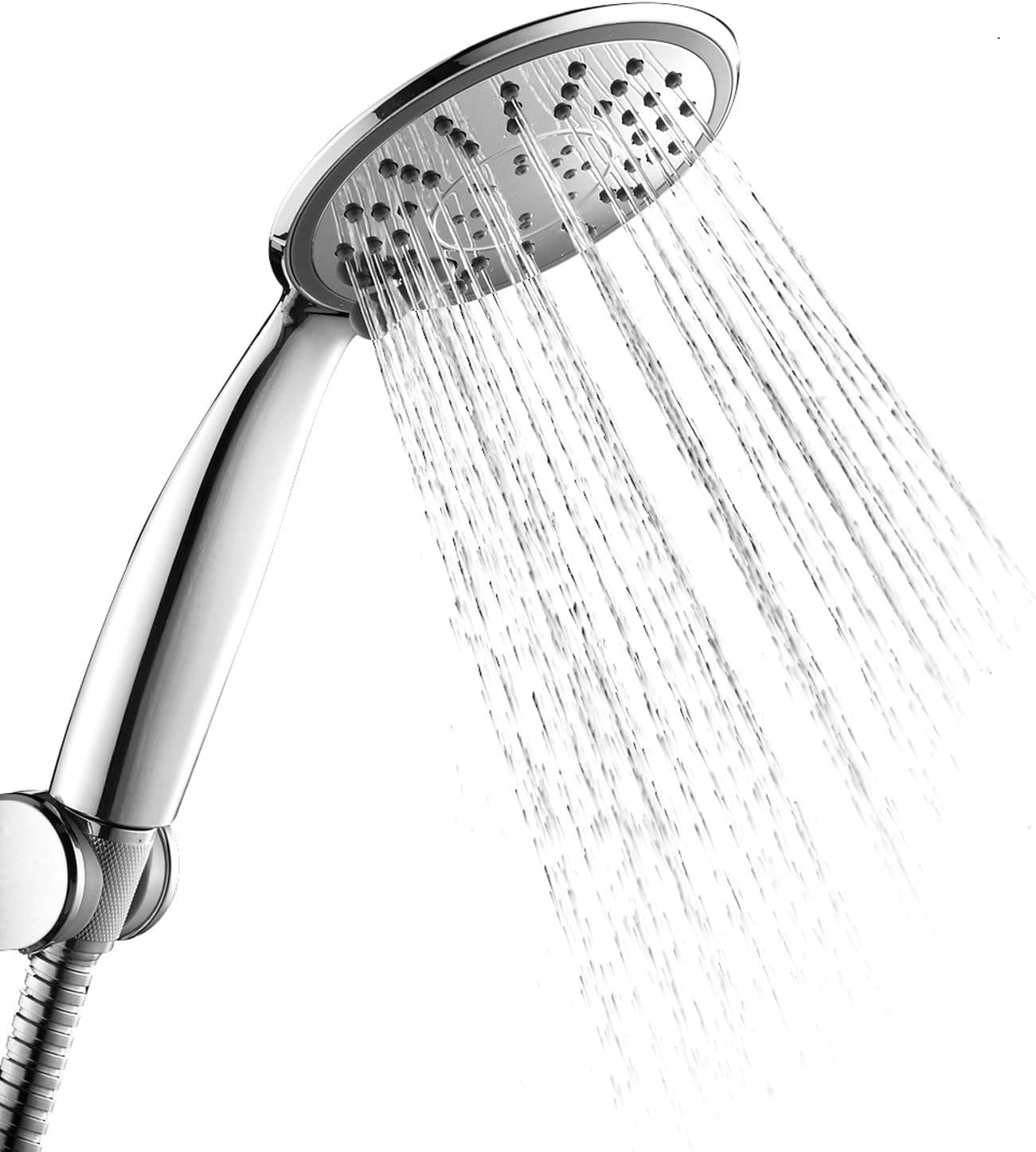 IceMoon High Pressure Handheld Shower Head,3 Adjustable Setting Modes Rain Shower,Chrome Finish Hand Held,Luxury Shower Head with Massage Experience,Water Saving Hand Shower Head