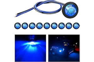 Nilight 10 PCS 3/4 Inch Round LED Clearance Light LED Front Rear Side Marker Indicator Light Bullet Marker Light for Truck RV