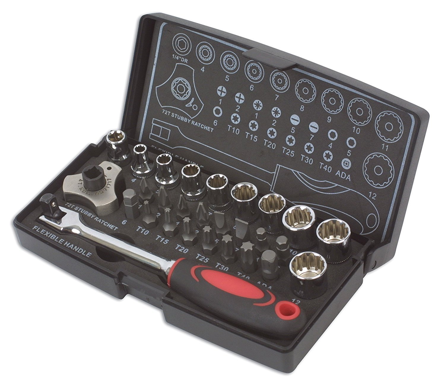 Laser 3925 Alldrive Socket & Bit Set 1/4"D 28pc