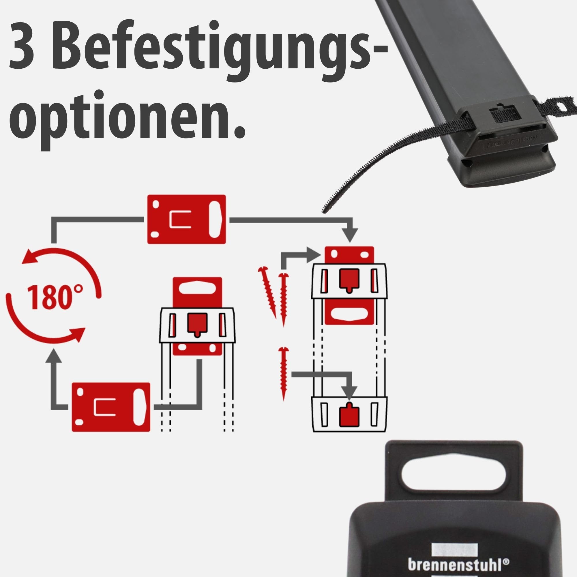 Brennenstuhl Premium-Line Steckdosenleiste 4-Fach (Mehrfachsteckdose mit Schalter und 1,8m Kabel -45° Winkel der Schutzkontakt-Steckdosen, Made in Germany) schwarz 5
