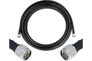 RFCOMS-400 Low Loss Coaxial Cable, LMR400 Equivalent 50 ohm N-Male to N-Male Crimped Connectors Cables - 75FT Low Signal Loss