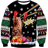 Idgreatim Men Women Ugly Christmas Sweatshirt Funny 3D Graphic Xmas Shirts | Matching Couple Christmas Sweater ,Funny Allover 3D Print ,S-3XL for ugly sweater parties, photos and gifts