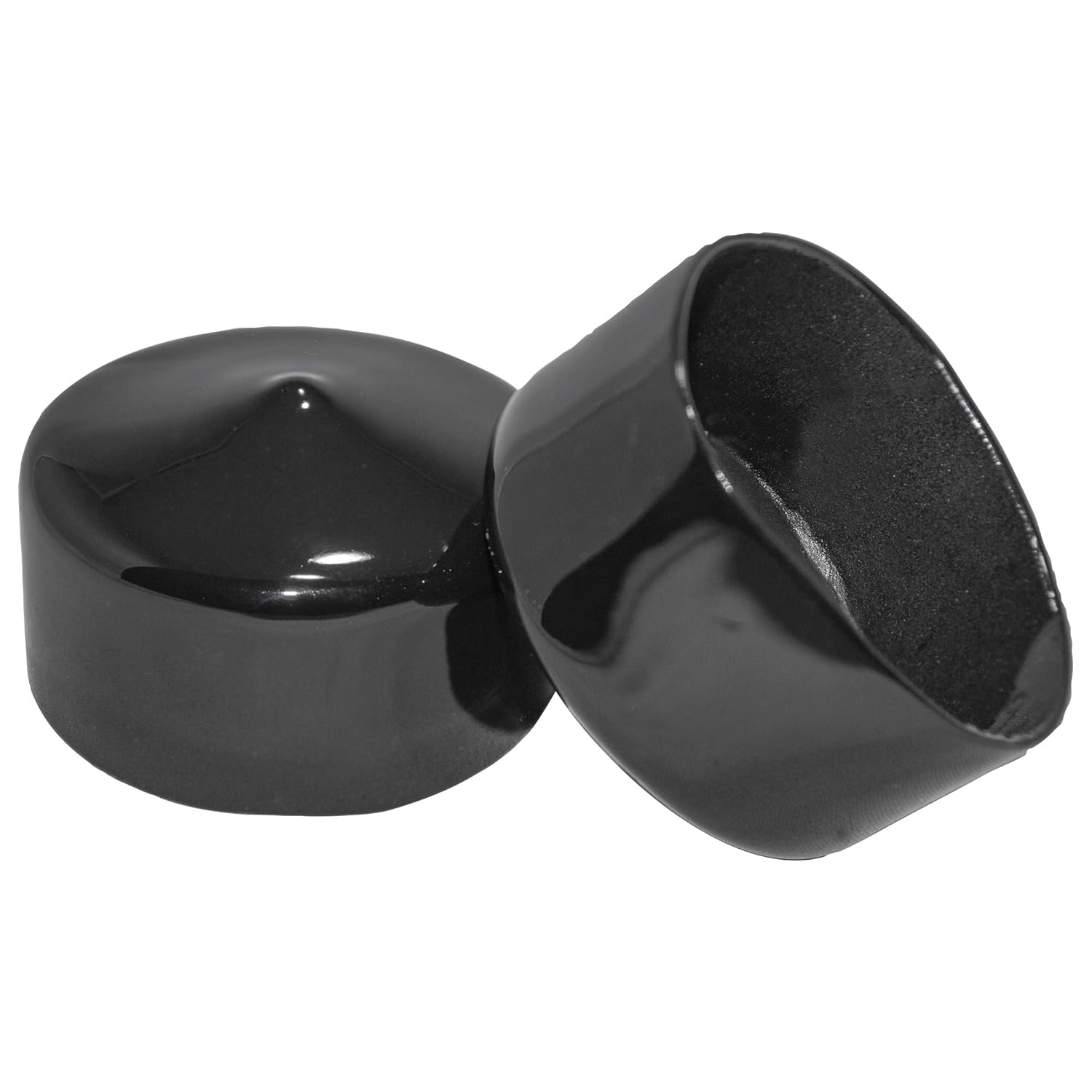 Prescott Plastics 1 3/4 Inch Round Black Vinyl End Cap, Flexible Pipe Post Rubber Cover (4)