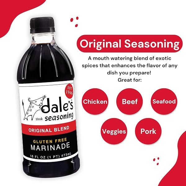 ORIGINAL STEAK SEASONING BY DALE’S, GLUTEN-FREE I NO CHOLESTEROL | DELICIOUS ON MEATS, FISH, POULTRY | (3) 16 OZ BOTTLE | NO LONG MARINATING, SAVORY BLEND OF EXOTIC SPICES!