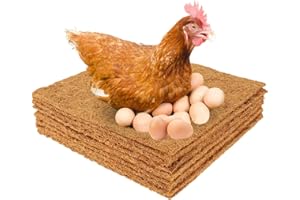 Abizarch 10Pcs Chicken Nesting Pads 13"x13", Natural Coconut Palm Hens Nest Bedding Mats,Multifunctional Chicken Nesting Box 