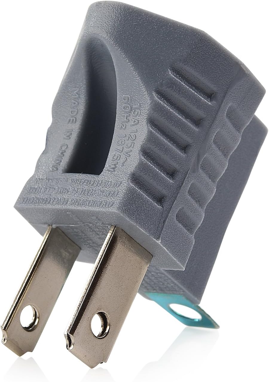 Cable Matters 3-Pack Polarized Grounding Adapter (3 Prong to 2 Prong Adapter) - Allows a 2 Prong Outlet to Accept 3 Prong Plugs: Home Audio & Theater