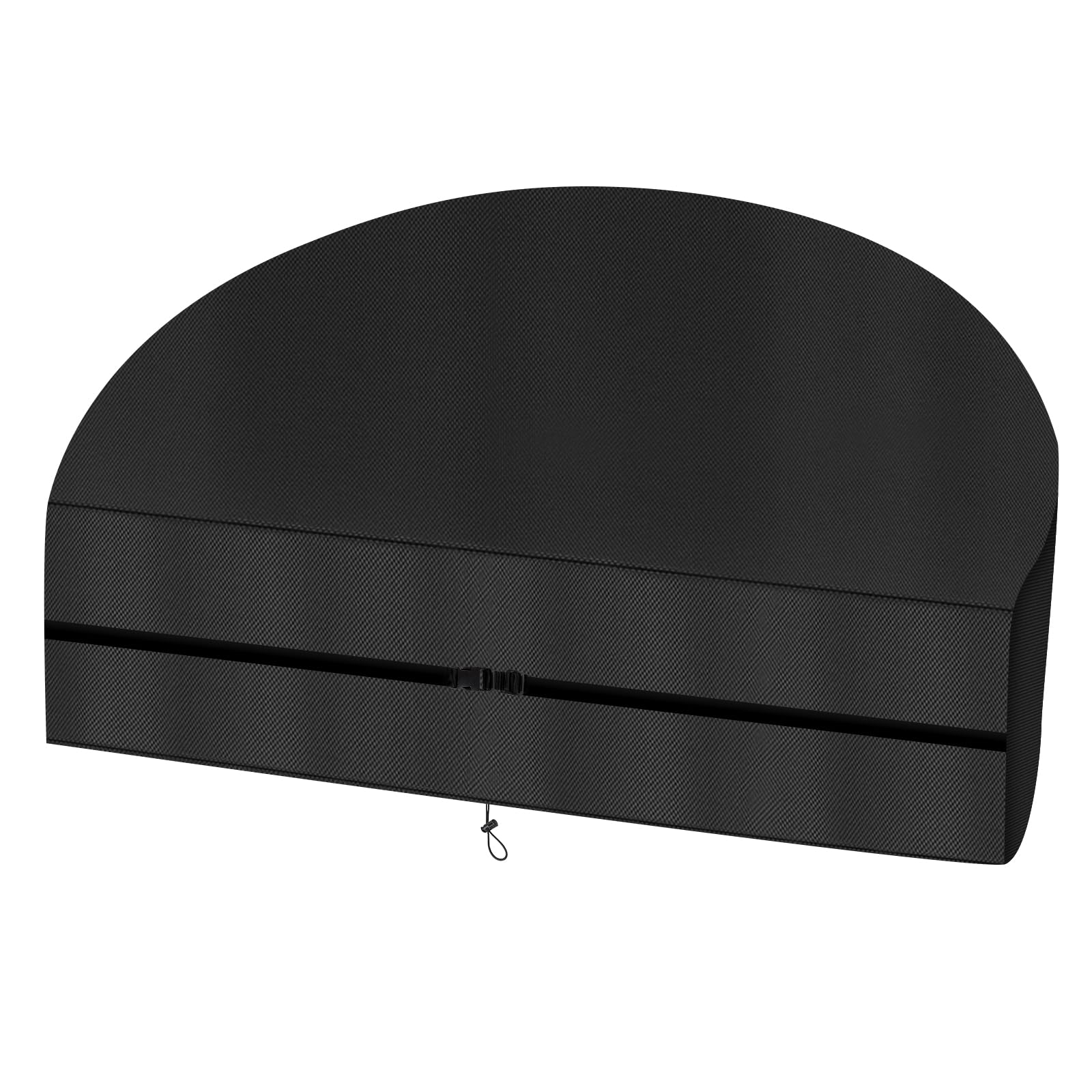 Isola Waterproof Half Circle Sun Cover for Garden Semicircular with Adjustable Rope, Half Circle Cover Island Sunbathing 420D Oxford (230 x 100 x 120 cm, Black)