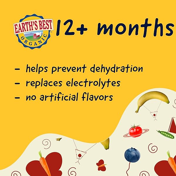 EARTH’S BEST ORGANIC TODDLER DRINK, ORGANIC ELECTROLYTE SOLUTION FOR CHILDREN 2 YEARS AND OLDER, ORGANIC GRAPE BERRY DRINK WITH ZINC, 1 LITER BOTTLE (PACK OF 4)
