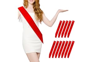 MDOZQ 12 Pcs Sash Blank Satin Sash Party Favors Red Sash Plain Sash Pageant Sash Satin Sash Sashes for Birthday, Wedding, Graduation, DIY, Beauty Pageant, Hen Party, Homecoming, Make Your Own Sash
