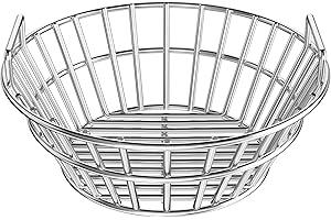 onlyfire Charcoal Ash Basket Fits Medium Big Green Egg, Stainless Steel Charcoal Holder with Handles, Grilling Accessories for Better Airflow