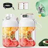TheOvidian Multifunctional Portable Juicer Cup with Digital Display, 40.6oz Ovidian Personal Wireless Portable Blender Rechar