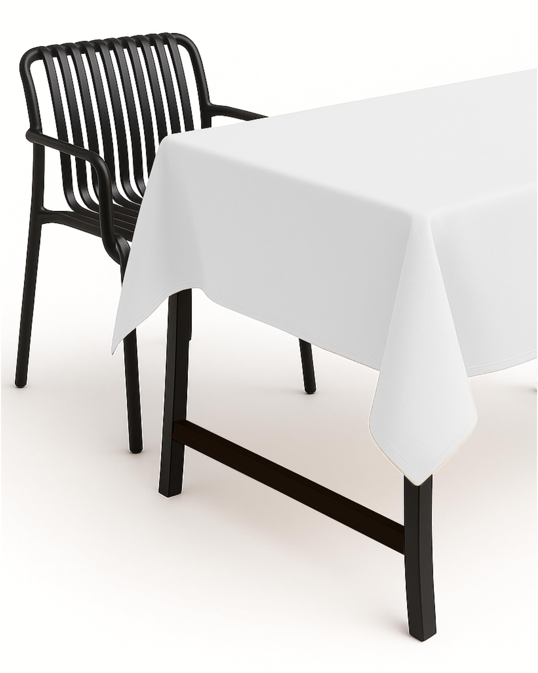 TextilDepot24 - Tablecloth - Linen Look - Lotus Effect - Washable - with Straight Hem - 135 x 200 cm - Rectangular - White