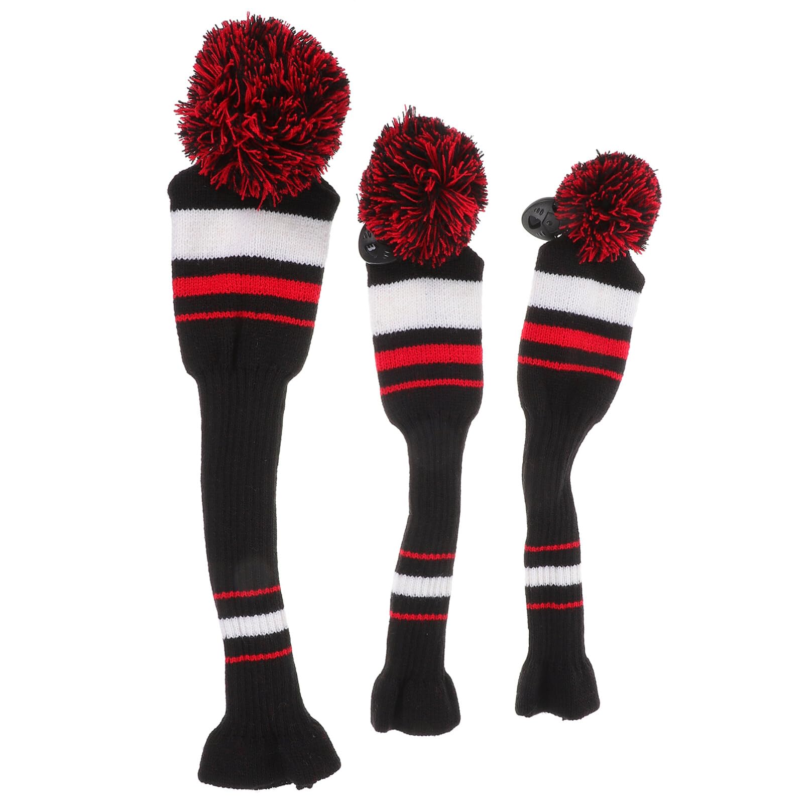 WINOMO Golf Club Knitted Headcover Golf Club Knitting Set Three-Piece Set Knitted Trio Of Three -Piece Knitting