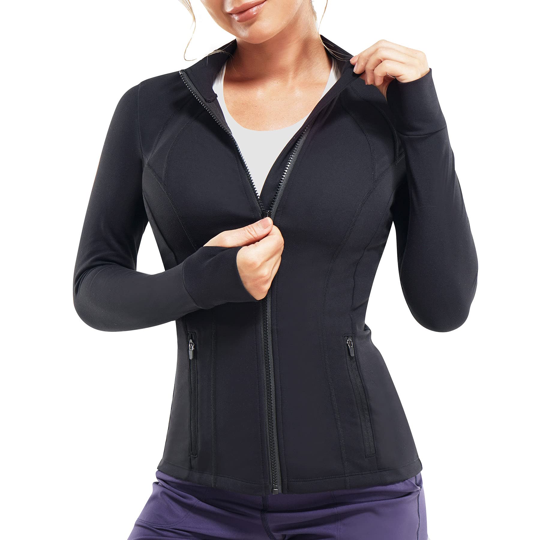 Zipper Womens Long Running Jacket TrainingGirl Women's Sports