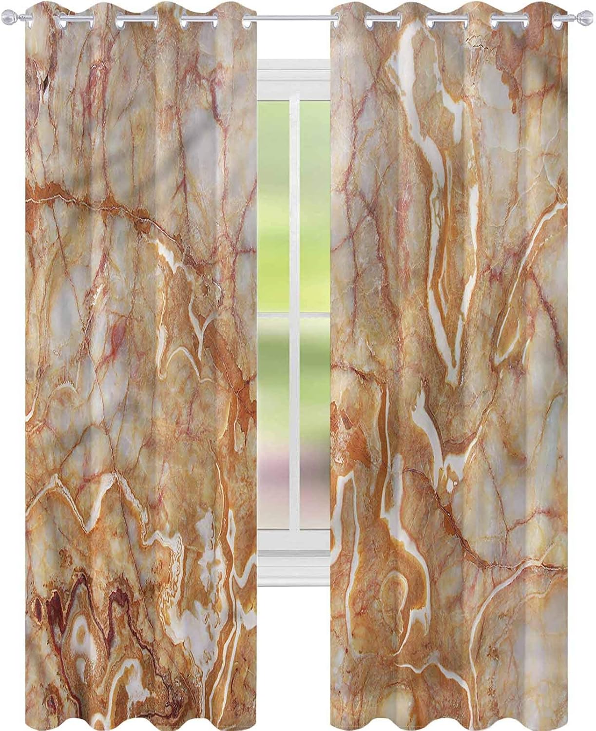 YUAZHOQI Cortinas opacas de mármol ónix venas curvadas cortinas