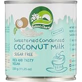 Nature's Charm Sweetened Condensed Coconut Milk, Vegan, Lactose Free - 11.25oz Pack of 6. Rich And Tasty Combo With KC Commerce Wodden Spoon.