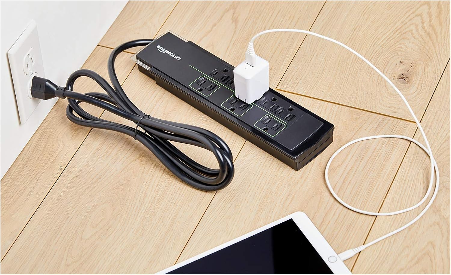  Basics 8-Outlet Power Strip Surge Protector | 4,500 Joule, 6-Foot Cord: Electronics
