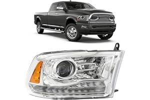 Plobeda Right Passenger Side Halogen Headlight Assembly Compatible With Dodge Ram 1500 2500 3500 2013-2018 Right Passenger Si