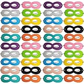 TIHOOD Superhero Masks - 50PCS Felt Masks with Elastic Ribbon for Kids, Party, Masquerade, Halloween, Multicolor