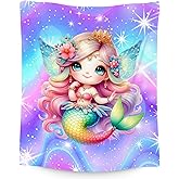 Mermaid Blanket for Girls, Blanket Gifts for Kids Women Toddlers, 40"x50" Plush Soft Fleece Mermaid Throws for Sofa Couch Bed