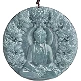 QVFVJA Real Natural Green Jade Dragon Pendant Necklace for Men Women Vairocana Buddha Protection Genuine Certified Jadeite Jewelry Zodiac Nine Dragons Amulet Bring Good Fortune