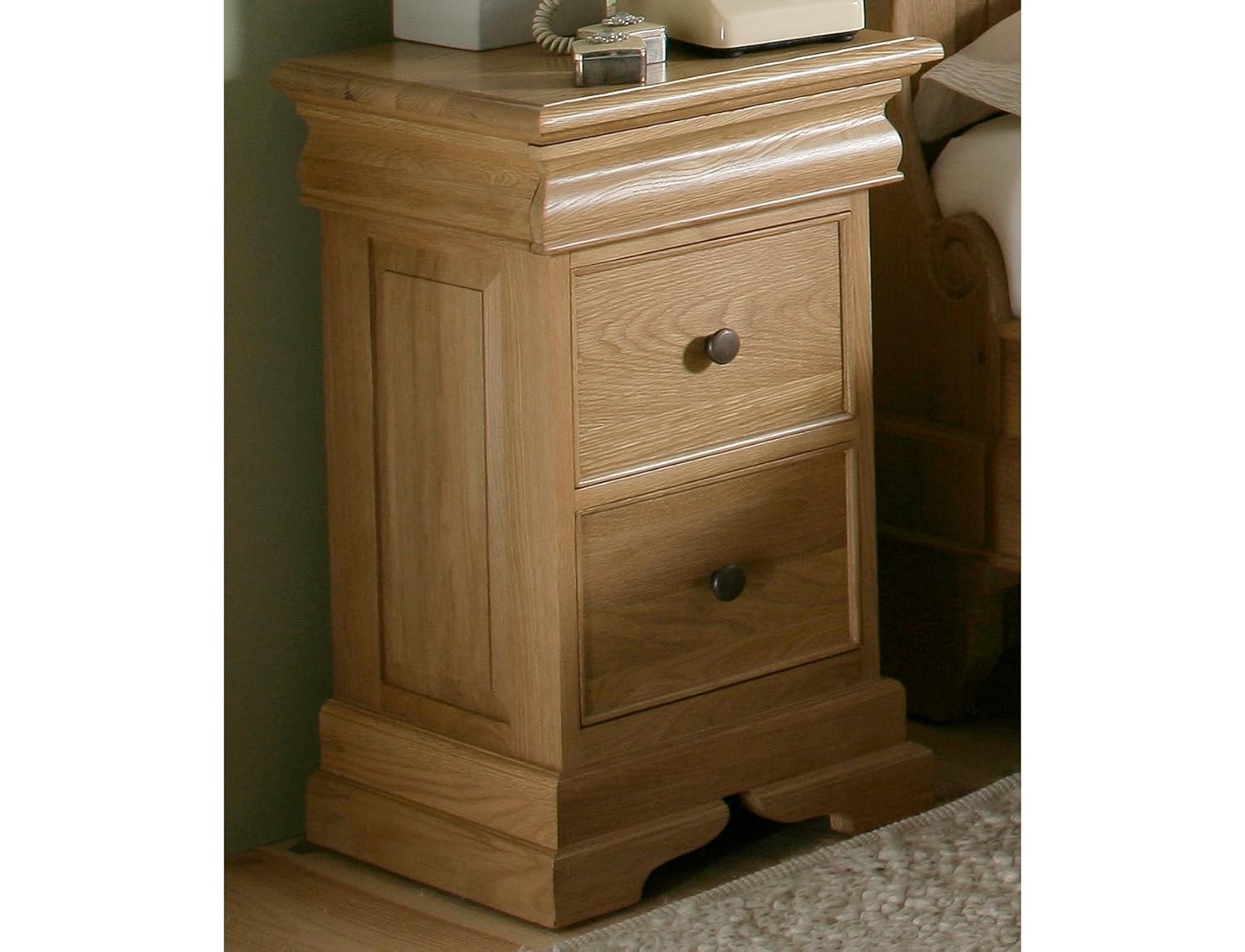 Toulouse Oak 2 Drawer Bedside Amazon.co.uk Kitchen & Home