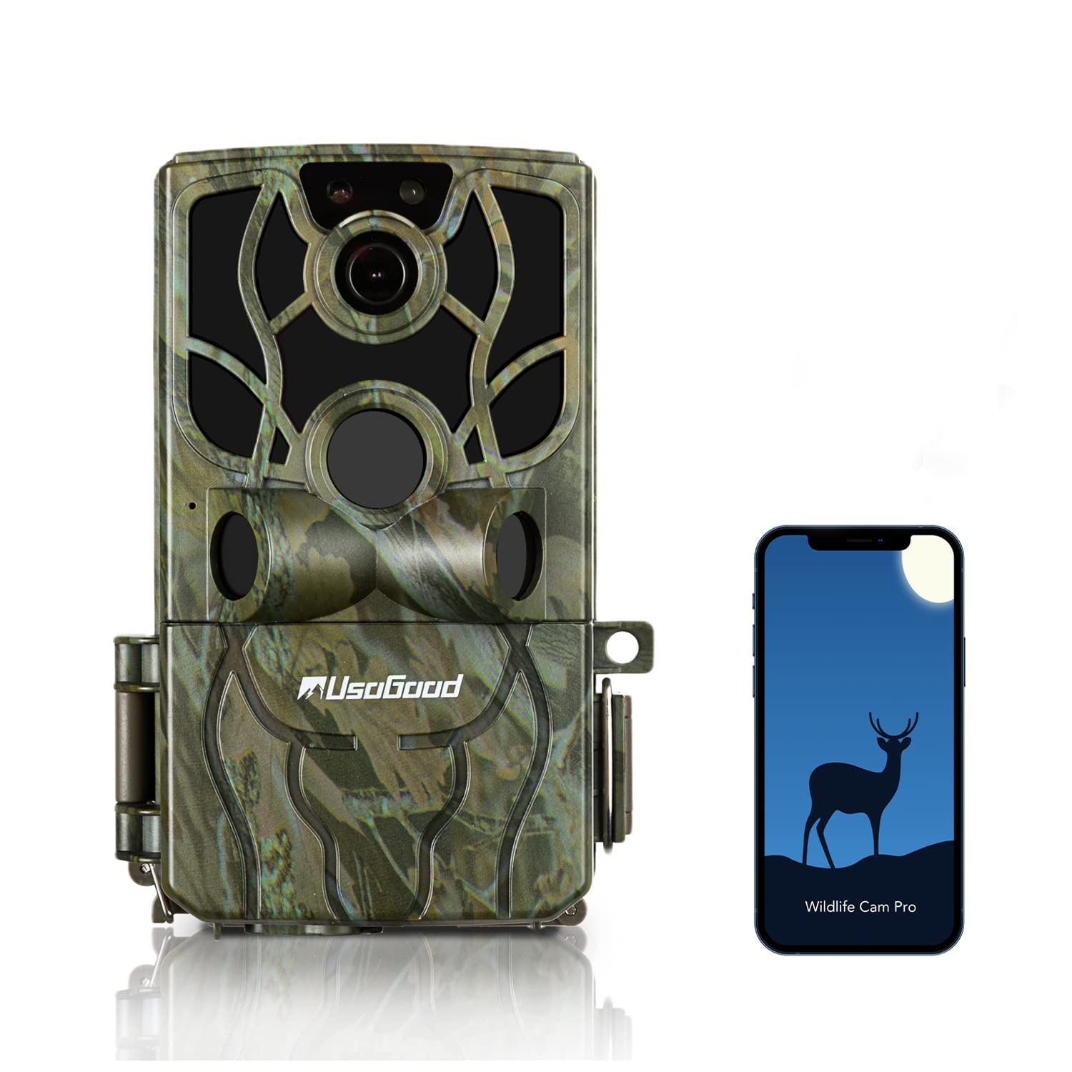 usogood Wildlife Camera WiFi Trail Camera Bluetooth 4K/48MP, Nature Cameras with Infrared Night Vision Motion Activated IP66 for Wild or Garden Monitoring, Outdoor Scouting & Hunting