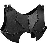 HiiFeuer Medieval Faux Leather Chest Armor, Retro Mercenary Knight Archer Body Armor, Adjustable Vest Armour for Ren Faire