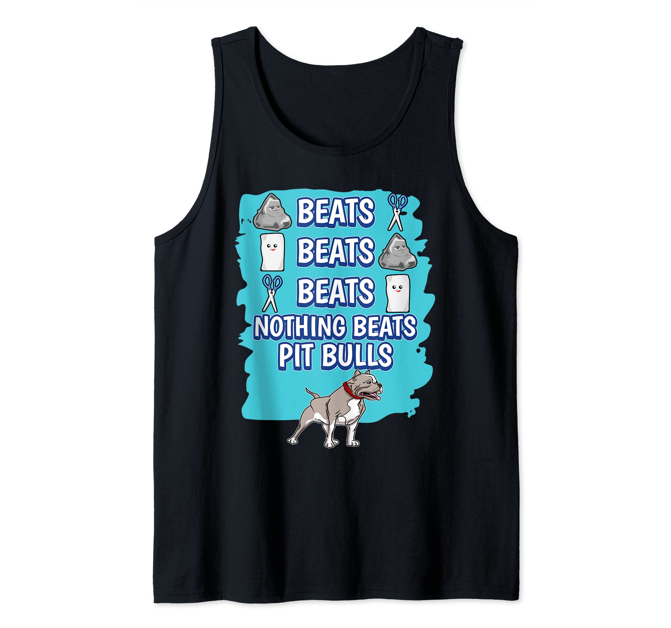 Nothing Beats Pit Bulls Rock Paper Scissors Game Pit Bull Tank Top