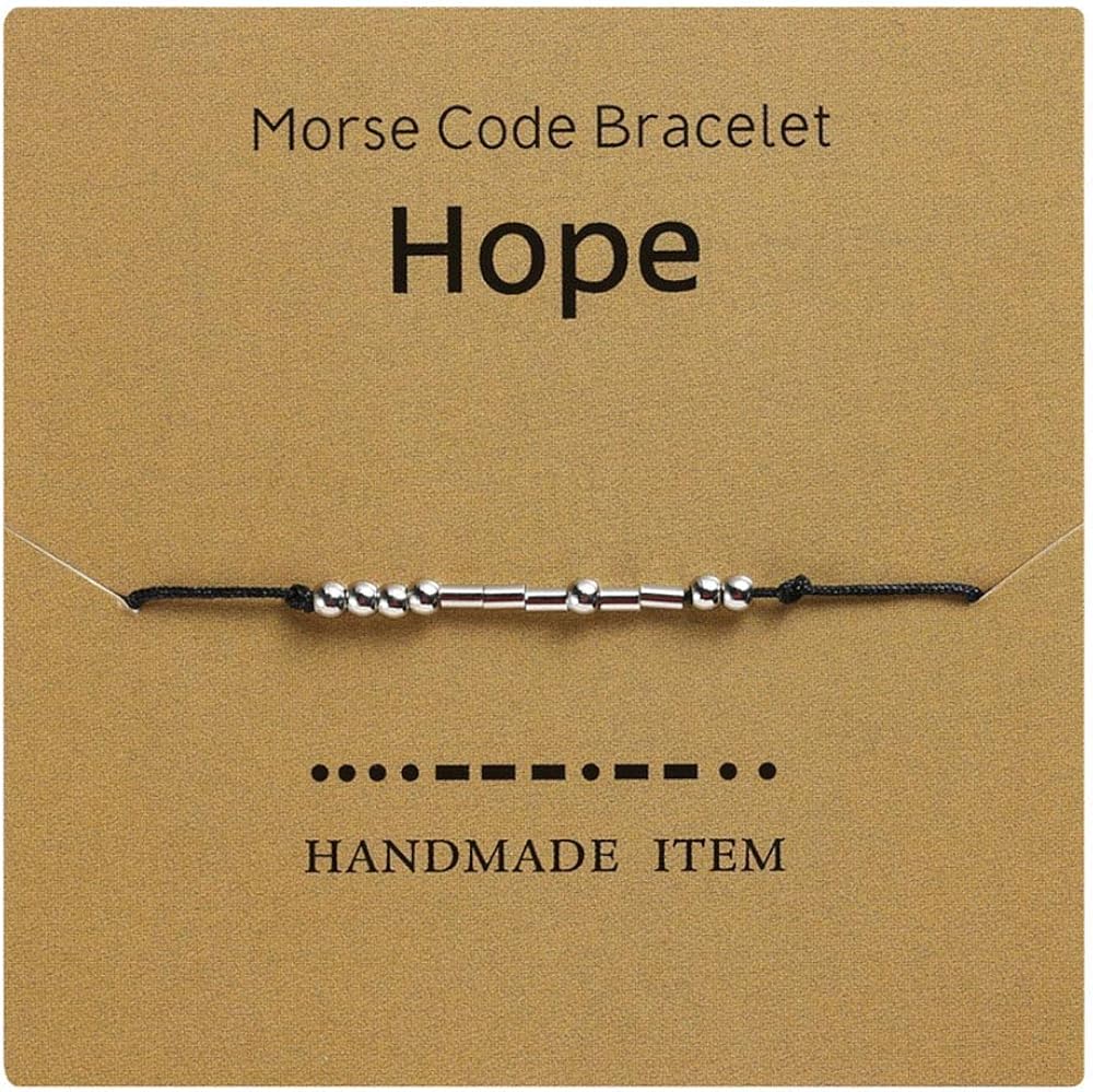 Osye Morse Code Bracelets Dainty Jewelry Cord Inspirational Friendship Gifts for Women Men Best Friend