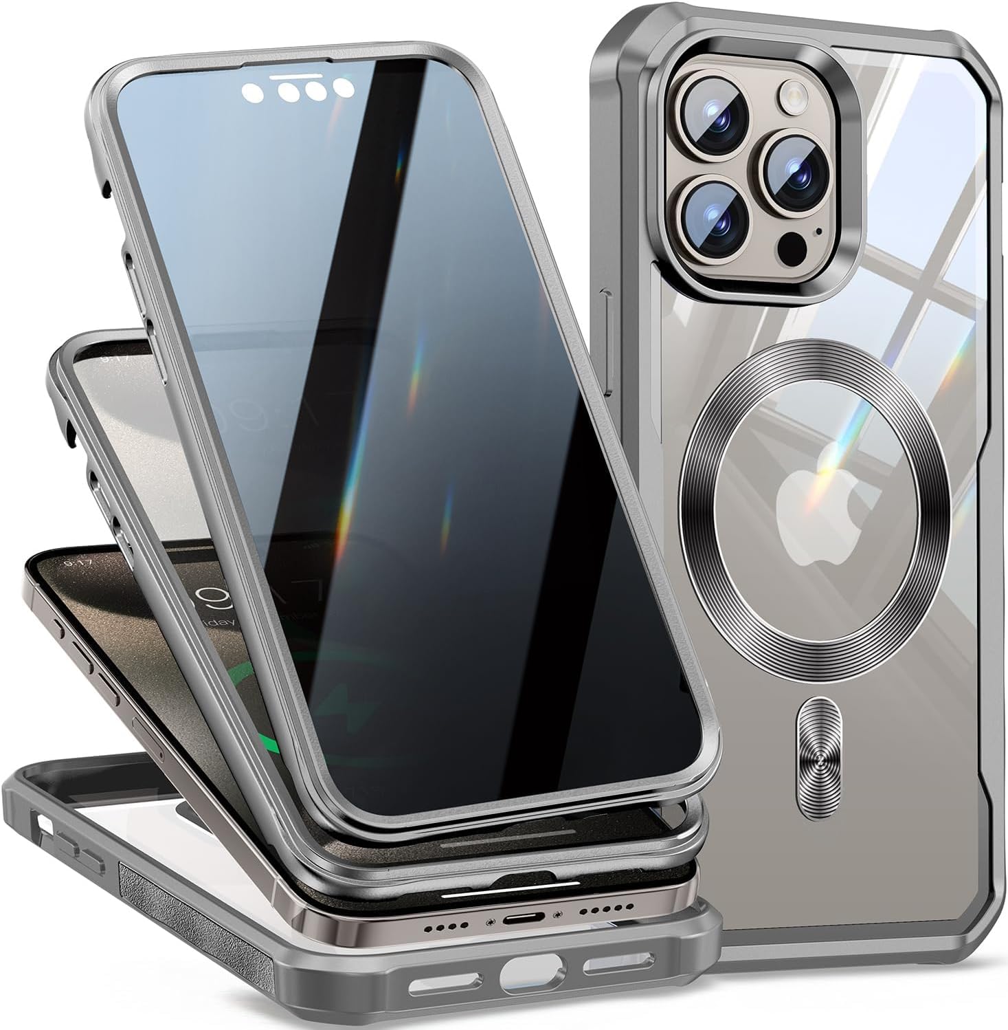 Photo 1 of [CD Loop+Privacy Screen Protector]Magnetic for iPhone 16 Pro Max Case,[Military Grade Protection] Anti-peep Privacy Screen Double Sided 9H Glass Compatible with MagSafe Case for iPhone 16 Pro Max