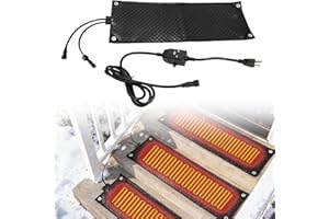 Snow Melting Mats Outdoor - PVC Winter Heated Track Mat with Power Cord, 3IN/H Speed Snow and Ice Melts Pads for Outdoor Side