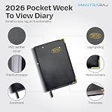 MantraRaj 2026 Week to View Pocket Diary PVC Cover with Gold Corners 11x7cm view 2