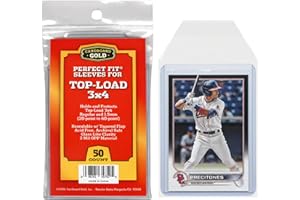 Cardboard Gold Toploader Sleeves - Ultimate Protection Resealable Snug Fit Top Loader Sleeves - Acid Free Archival Safe - Hol