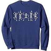 Dancing Skeletons Fun Halloween Pumpkin Spice Witch Graphic Sweatshirt