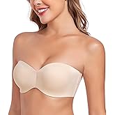 Curyon Women's Minimizer Bras Strapless Bra Seamless Underwire Bandeau with Multi-Way Straps