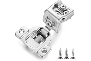 Vallecloud (4 Pack) 1-3/8 Inch Overlay Soft Close Cabinet Hinges, Kitchen Concealed Hinges for Face Frame Door, European Hinges with Brushed Nickel