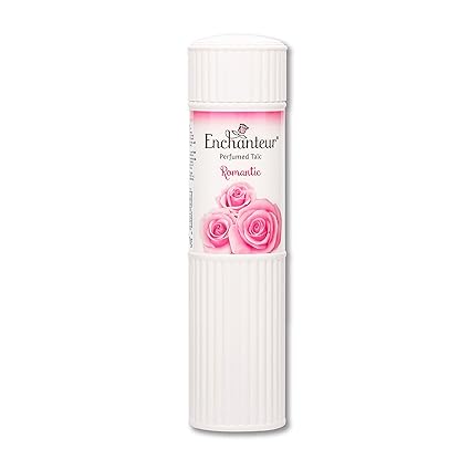 Enchanteur Romantic Perfumed Talc for Women, 250g with Roses & Jasmine Extracts