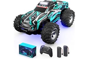 Resosese Remote Control Car for Boys, 1:16 Scale All Terrain RC Cars,High Speed 25Km/h Fast Car with Colorful Led Light and Spray RC Truck,Toy Car Gift for 6 7 8 9-14 Year Old Boys