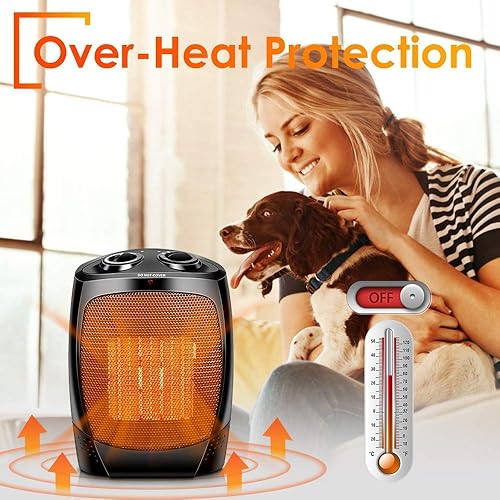Room Heater Indoor Use, 1500W Quiet Fast-Heating Small Indoor