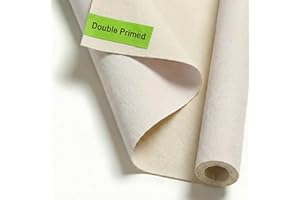 GEDARA Double Primed 100% Cotton Canvas 42” Wide Custom Length Roll (380gsm | 11.2oz/yd2) – Professional Grade Artist Canvas 