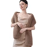 Dikoaina Women's Winter Fake Faux Fur Scarf Wrap Collar Shawl Shrug
