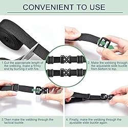 CooBigo 2 Sets Tactical Buckle Strap Kit, 1 Inch