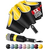 Seniny Inverted Travel Umbrella, Automatic Umbrellas for Rain, Windproof Compact Umbrella with Reflective Stripe, Folding UV Umbrella Sun Umbrella, Portable Large Umbrella for Backpack, Lightweight