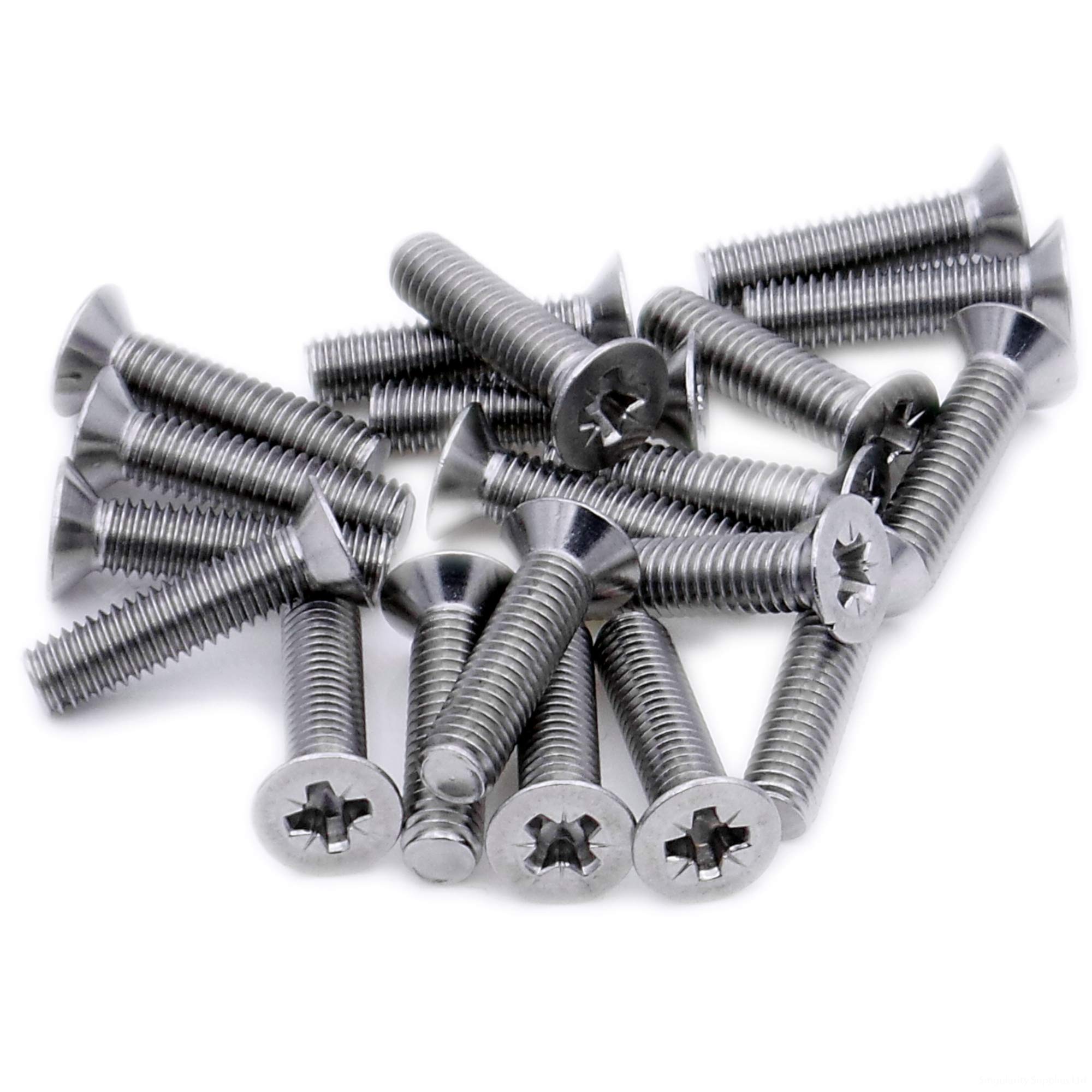 M2.5 (2.5mm x 6mm) Pozi Countersunk Machine Screw (Bolt) - Stainless Steel (A2) (Pack of 20)