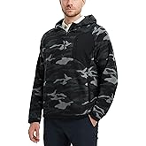 M MAELREG Hoodies for Men Quarter Zip Hooded Pullover Heavyweight Warm Microfleece Golf Polar Fleece Sweatshirt for Men